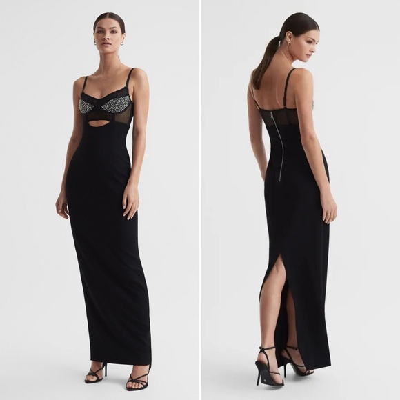 Rachel Gilbert Stephanie Hartley Embellished Corset Gown Black Size 10 US - Picture 10 of 16